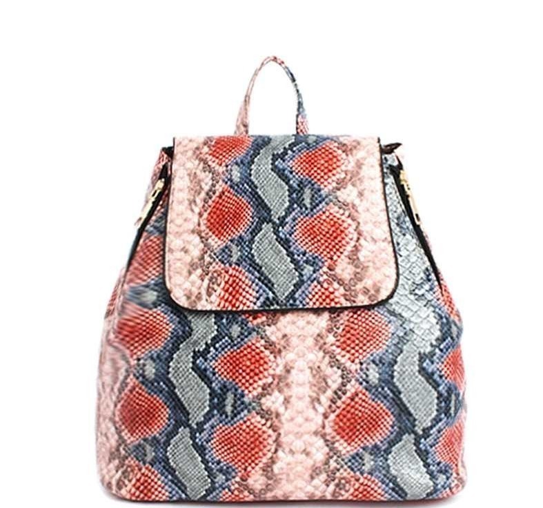 Snake print backpack purse hot sale